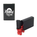 Black Refillable Plastic Mint/ Candy Dispenser w/ Cinnamon Red Hots